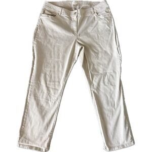 Chicos Women's Tan‎ Neutral Straight Leg Comfort Ankle Pants Trousers 16